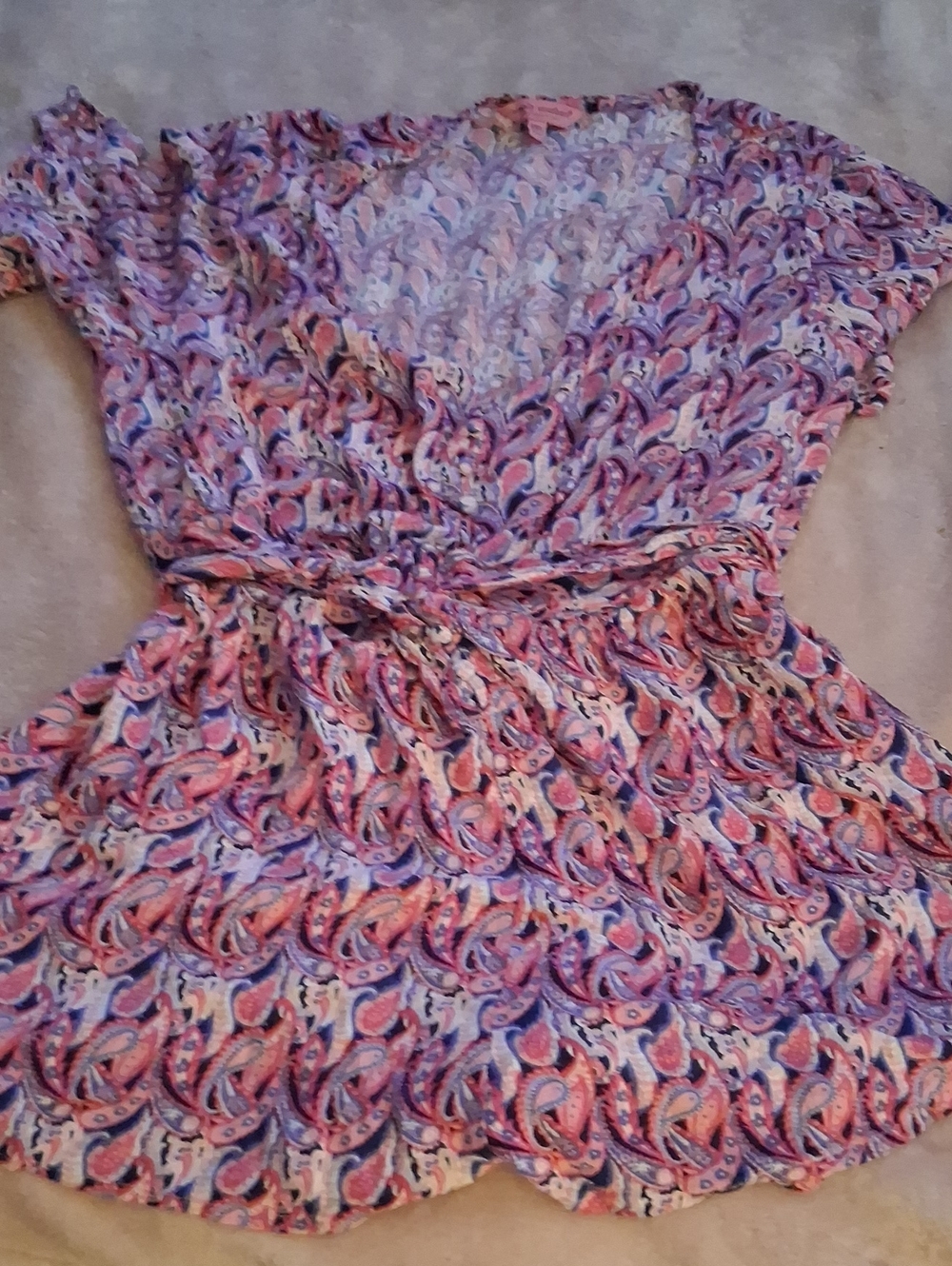 Simply Southern Pink and Purple Paisley Blouse